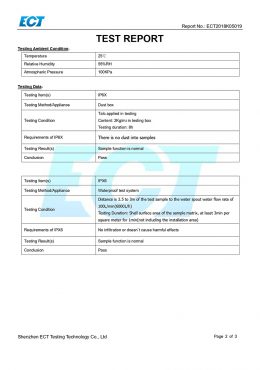 Sertifikat PENGUJIAN EK IP66